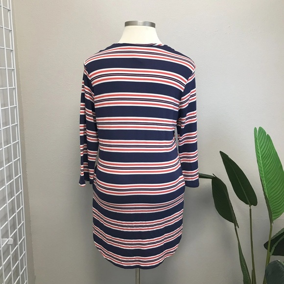 La Blanca Sailor Striped Rope Tie French Terry Nautical Cover Up - Size Large - Picture 4 of 5